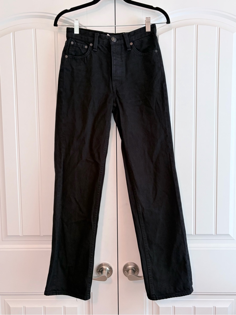 Rag & Bone Maya High Rise Stretch Ankle Straight Black Jeans Women's Size 23